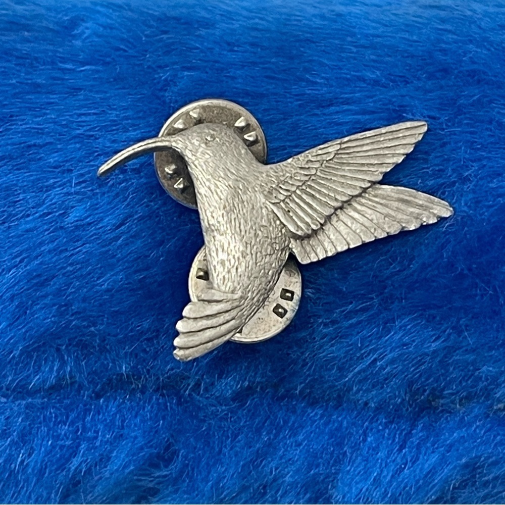 Vintage Hummingbird Pewter Pin GG Harris Broach Lapel Hat 1990 #350